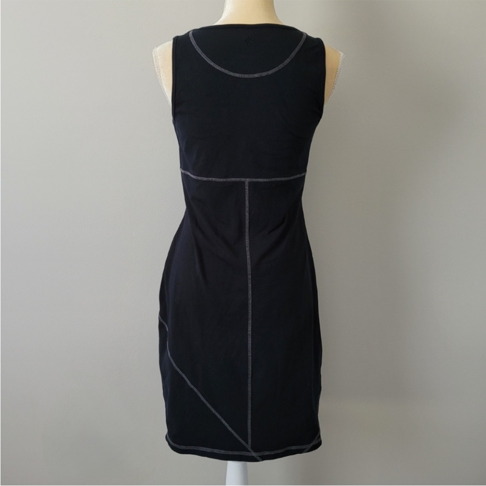 ATHLETA Black Organic Cotton Jersey Knit Sleeveless Tank Dress, hidden pocket, M - Picture 2 of 11